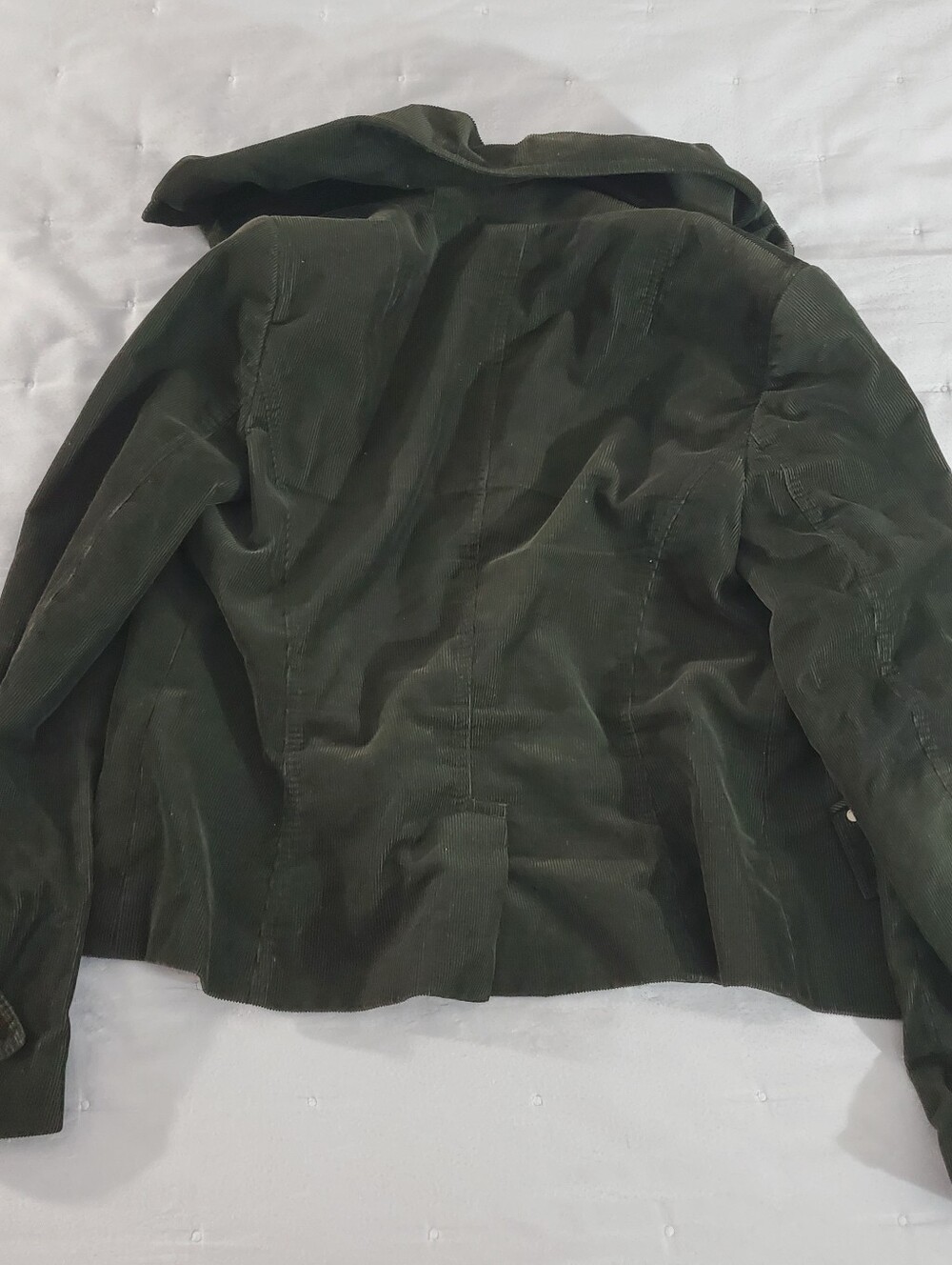 Rena Lange Women's Olive Green Corduroy Button Jacket - Picture 5 of 15